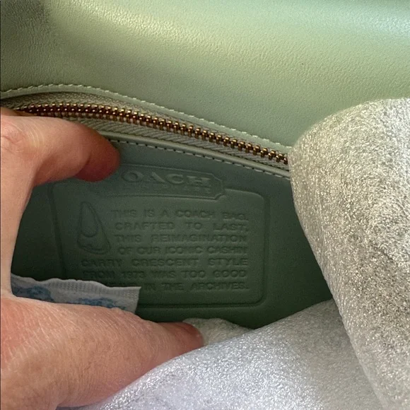 Cashin Carry Small Leather Crescent Bag- light blue - Picture 6 of 7